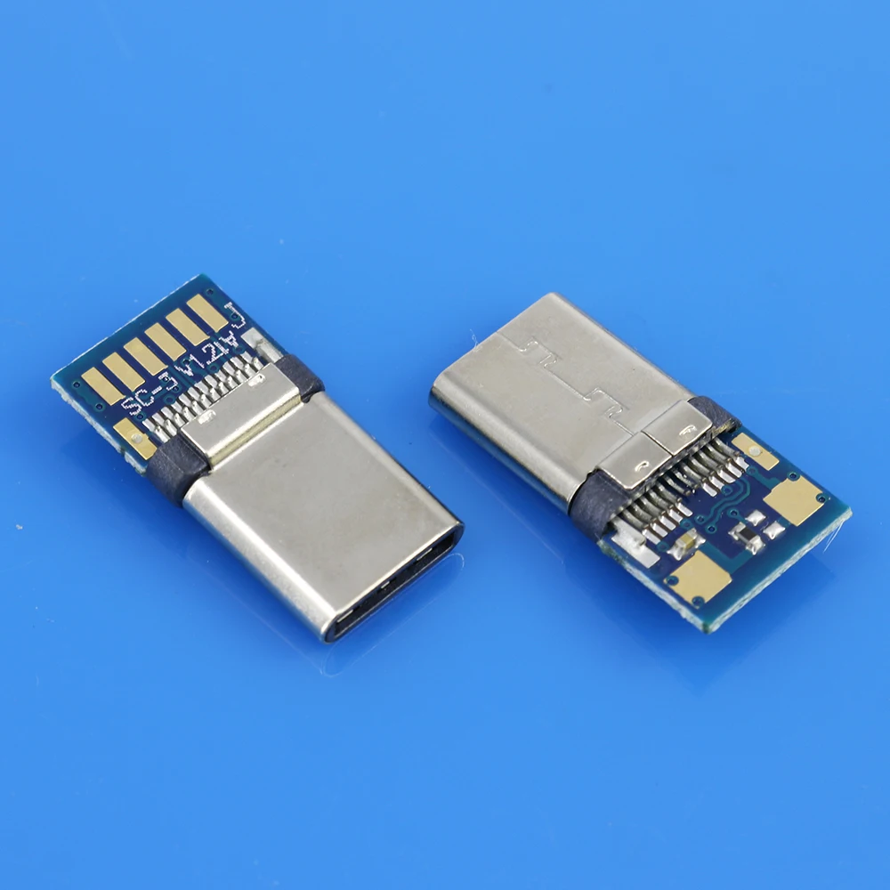 

USB 3.1 Тип C разъем контактов штекер/гнездо для припоя провода и кабеля 24 контакта поддержка печатной платы
