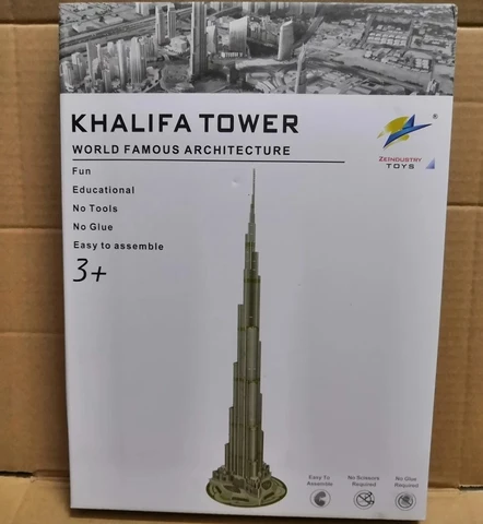 Burj Khalifa башня 3D EPS бумажная головоломка Строительная модель игрушка известные Арабские Эмираты мировая архитектура мальчик девочка путешествие подарок
