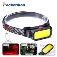 portable powerful led headlamp cob usb rechargeable headlight built in battery waterproof head torch head lamp