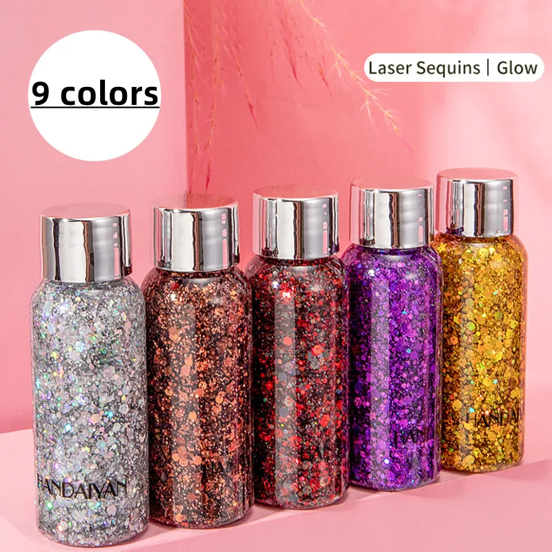 

9Colors Mermaid Scale Face Party Stage Makeup Polarized Bright Eye Shadow Art Gel Body Sequins Glitter Decoration Makeup Tool