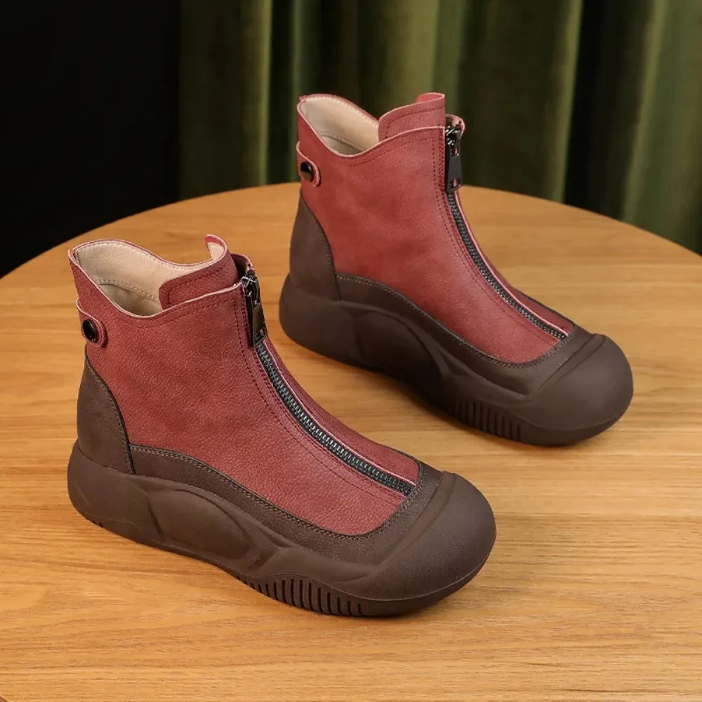 Женские ботинки из натуральной кожи 35-43 цвет черный/коричневый