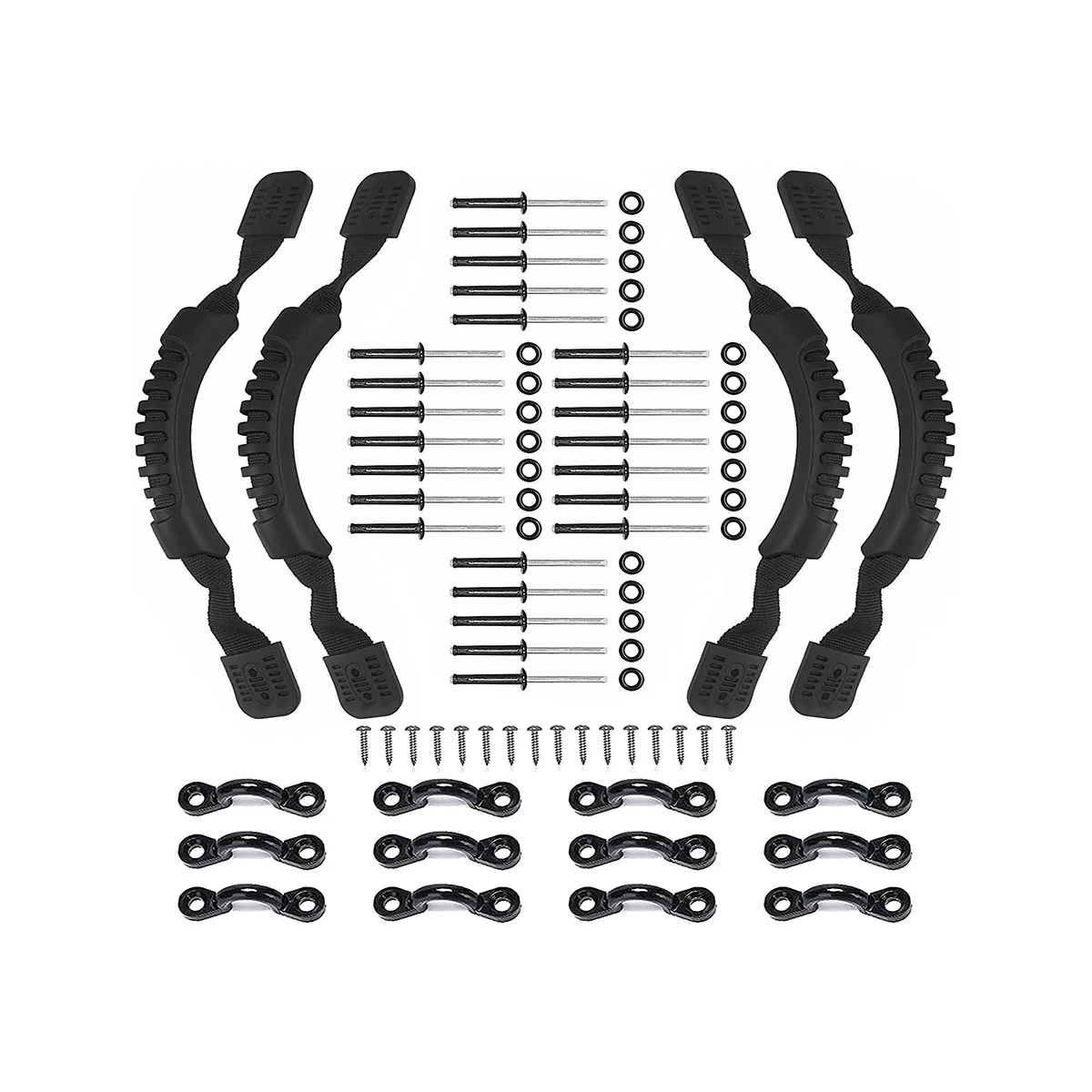 

4 Pack Kayak Handles,Kayak Carry Handle Side Mount Kayak Handles Replacement Hardware with Rivets,Screws for Kayak