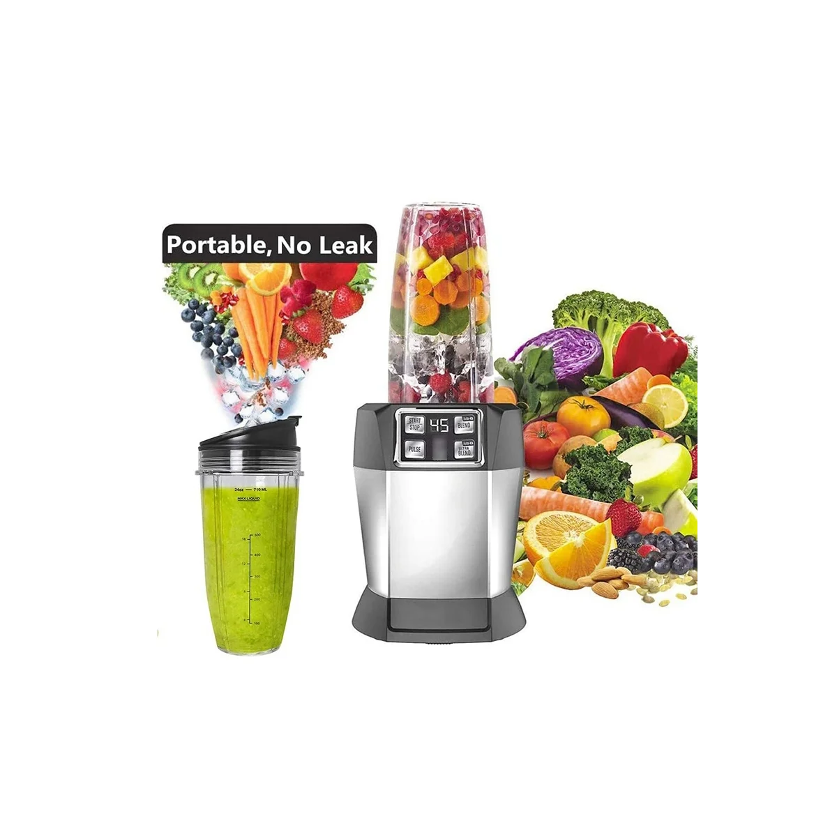 Сменная чашка на 24 унции с крышкой из носика для блендеров серии Nutri Ninja Auto IQ