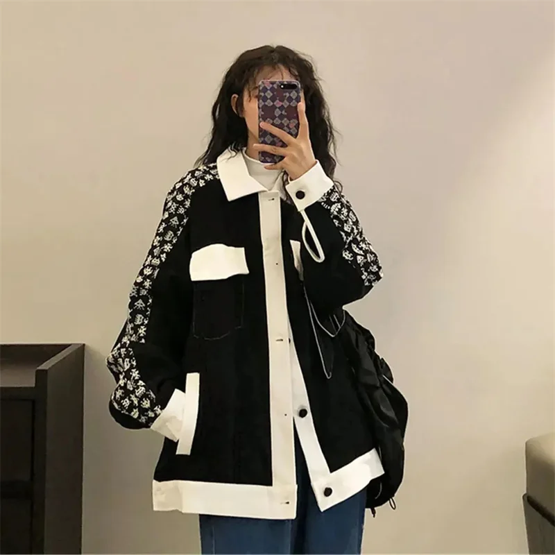 

College Style Korean Version of Hong Kong Flavor Color Coat Casual Coat Female 2023 Spring Autumn New All-match Tooling top Tide