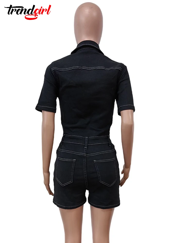 Джинсовый комбинезон Mlaiscsr Женские однотонные комбинезоны с коротким рукавом