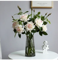photography props simulation flower dining table ornament feel moisturizing rose single plastic decoration wedding shooting