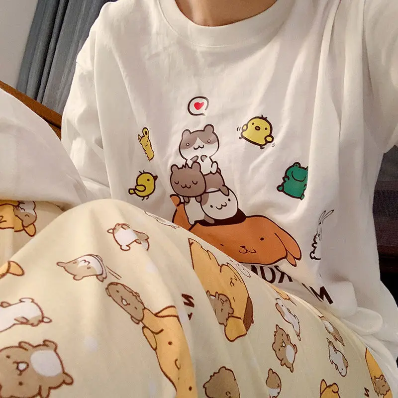 Новинка пижамные брюки Sanrio с помпоном пурпурные женская летняя длинная Пижама