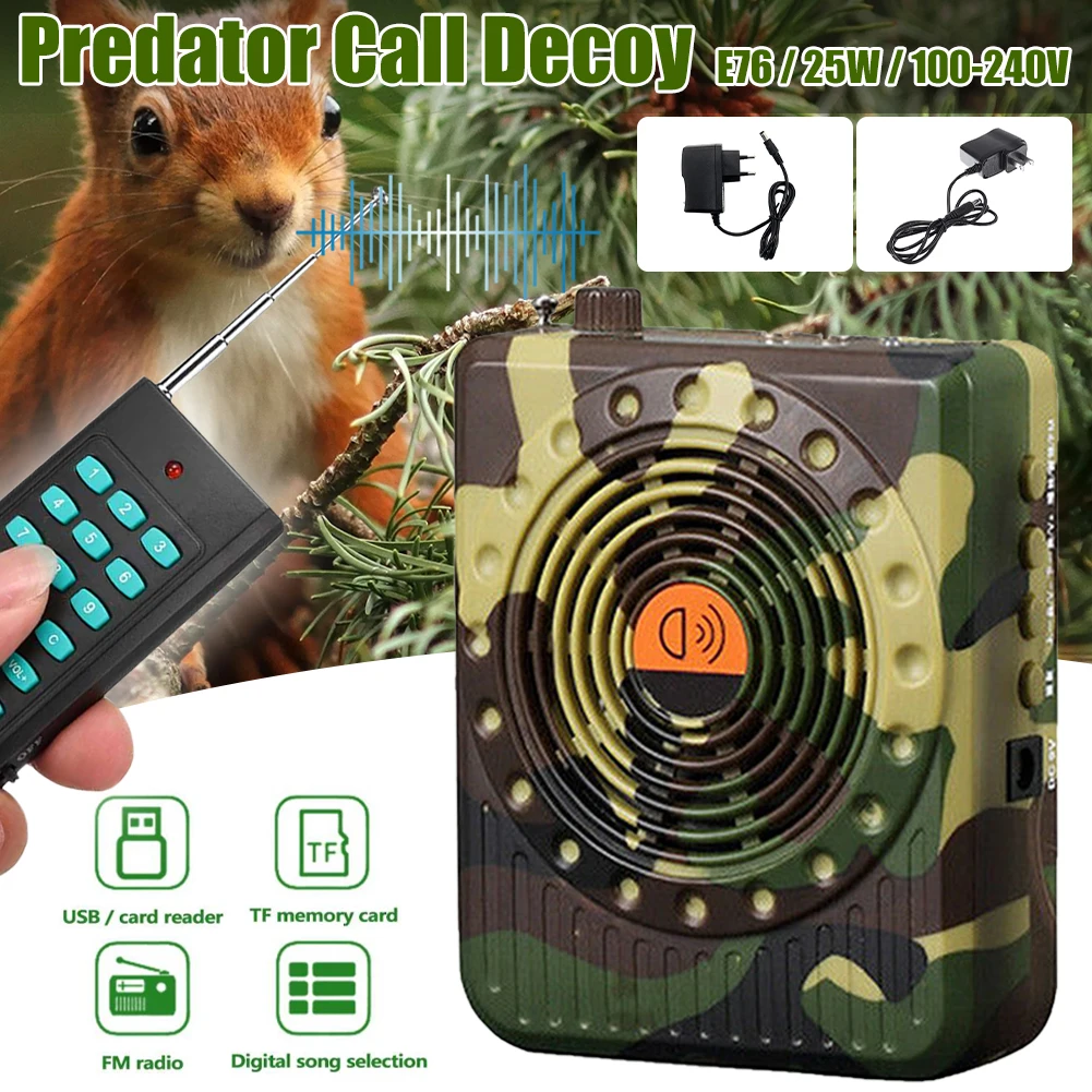 

Outdoor Speaker Electronic Predator Call 2 Channels Remote Control Predator Bird Decoy Speaker MP3 Player Supports TF/USB/AUX