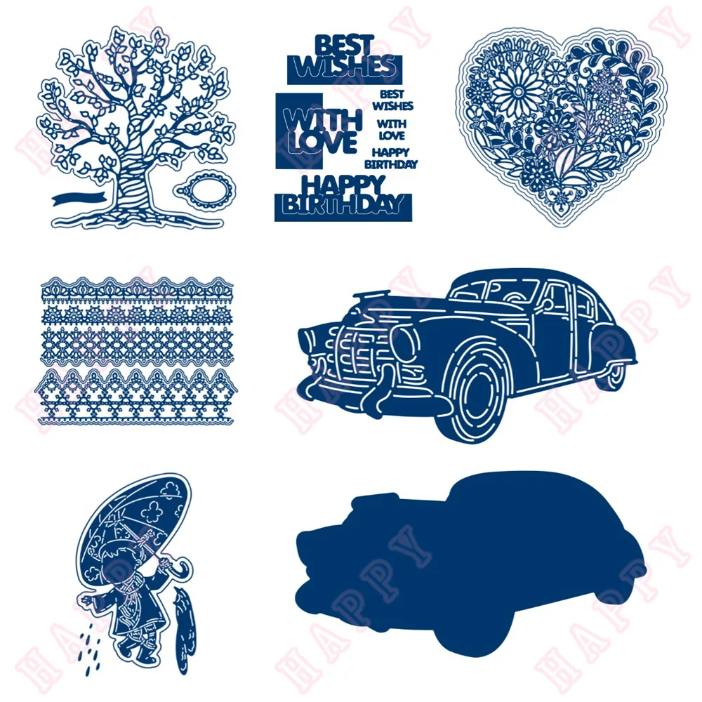 

New Tree Of Life Dancing In The Rain Floral Beauty Metal Cutting Dies Scrapbook Bookmark Envelope Paper Craft Embossing Handmade