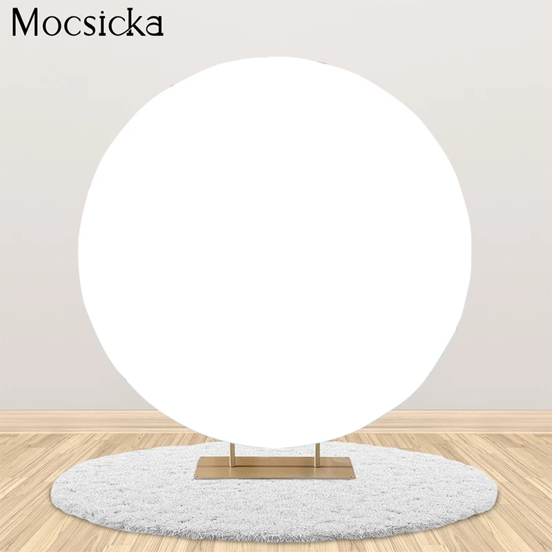 

Mocsicka White Circle Photography Background Solid Color Birthday Party Wedding Decor Baby Shower Elastic Photo Background