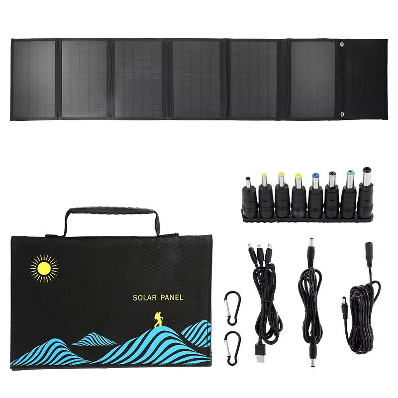 

2023NEW 100W Solar Panel Folding Bag USB+DC Output Solar Charger Portable Foldable Solar Charging Device Outdoor Portable Power