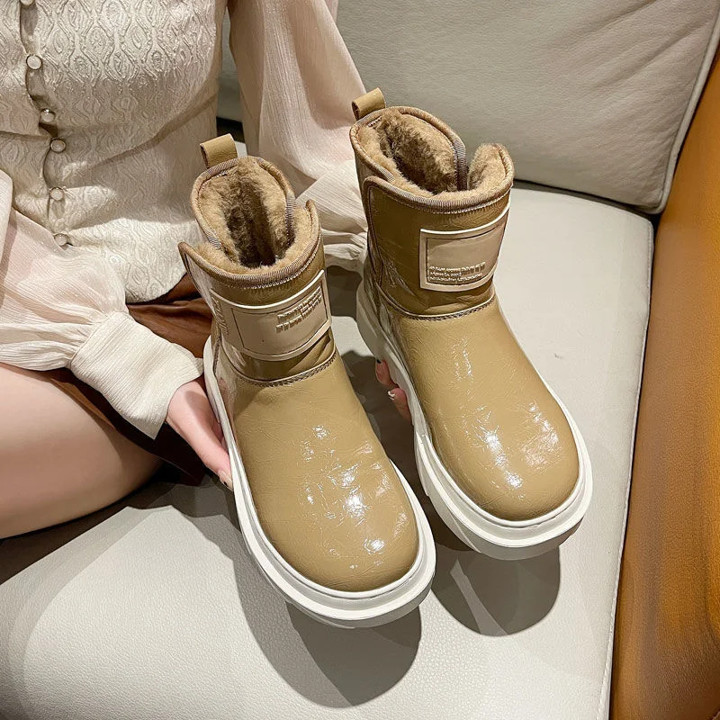 

New Black Boots Winter Shoes Women Ankel Boots Goth Shoes Platform Boots Snow Booties Woman Warm Botas Fall Flat Zapatos