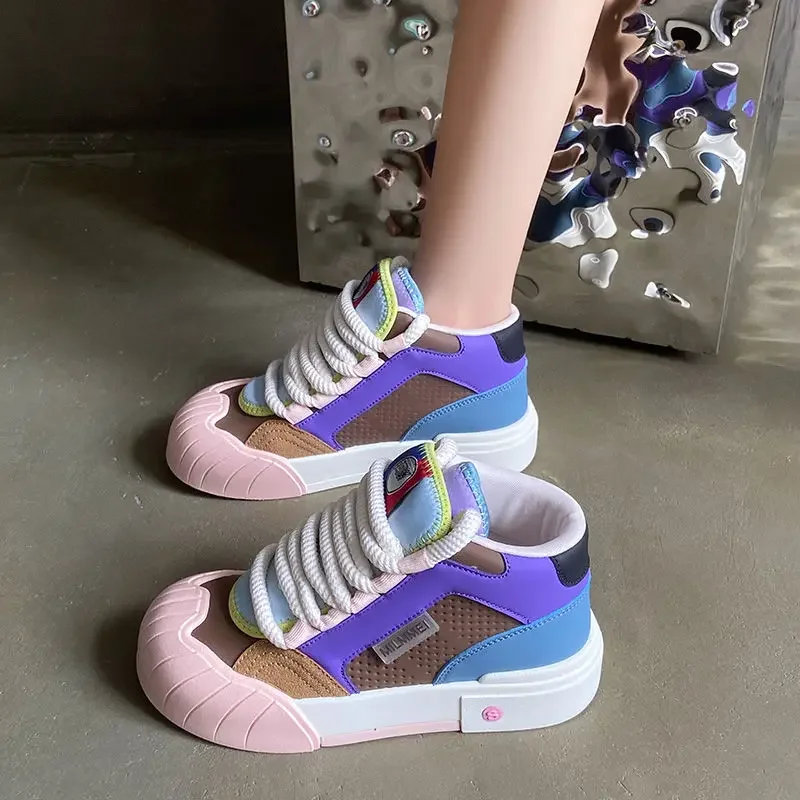 SHANPA разноцветная спортивная обувь на платформе женская осенняя модная нишевая с
