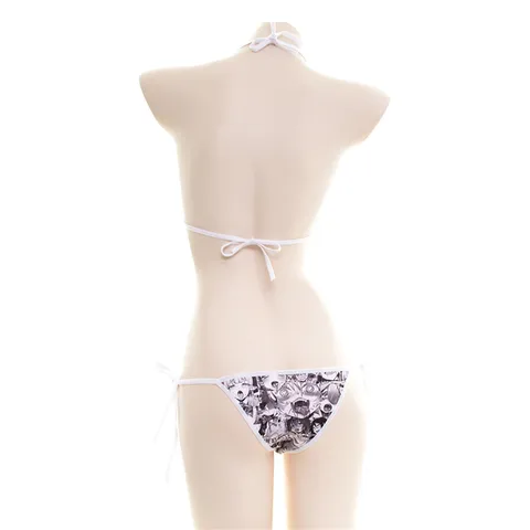 bikini Sexy Sling Lace printing Anime Comic girl Beach Sunbathing spa mayo swimwear women swimsuit biquini bikinis monokini