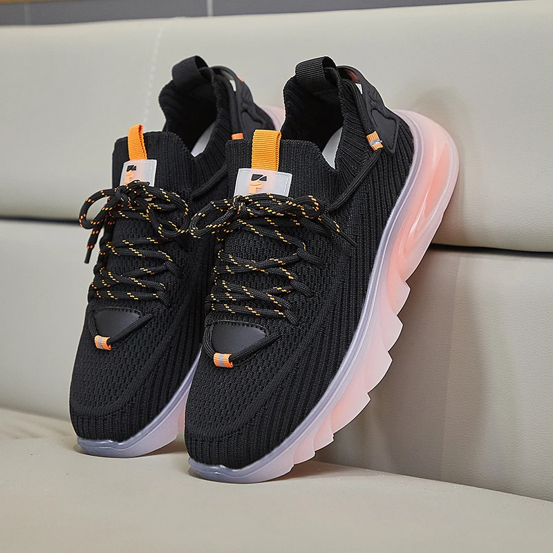 Damyuan Lightweight Knitted Women's Shoes Plus Size Comfortable Walking Shoes Non-slip Vulcanized Shoes Fashion Trendy Sneakers