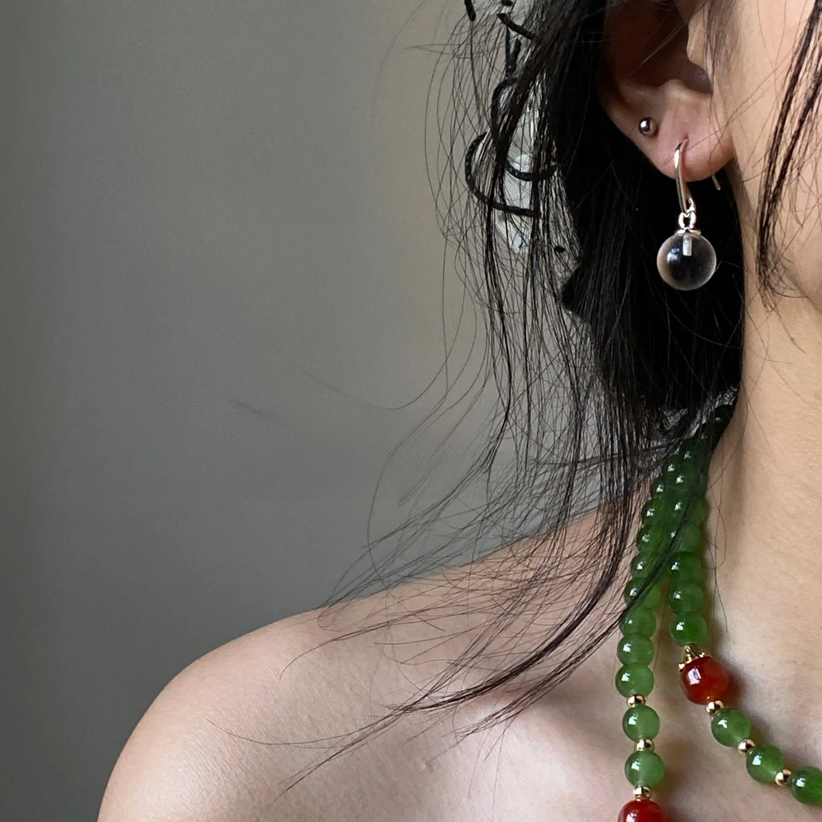 Chai Fu Studio/E397 французские легкие роскошные элегантные прозрачные круглые серьги с