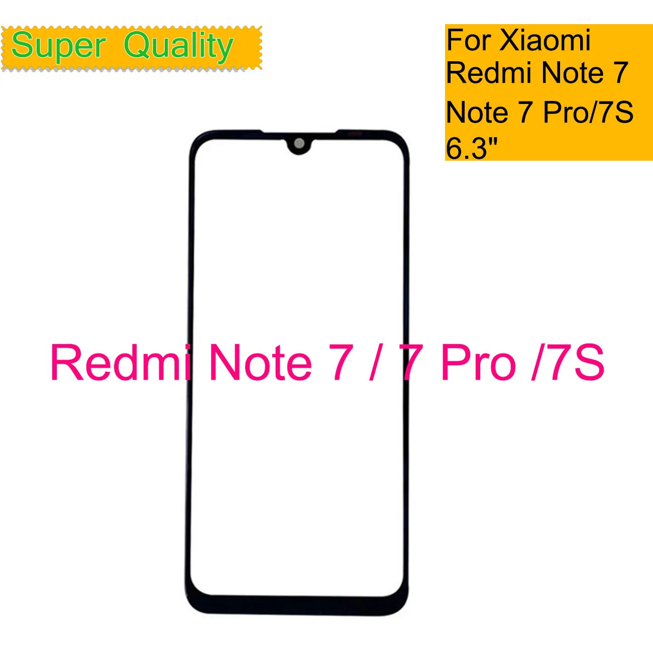 

10Pcs/Lot For Xiaomi Redmi Note 7 Pro Touch Screen Panel Front Outer Glass Lens Touchscreen For REDMI Note 7S LCD Glass With OCA