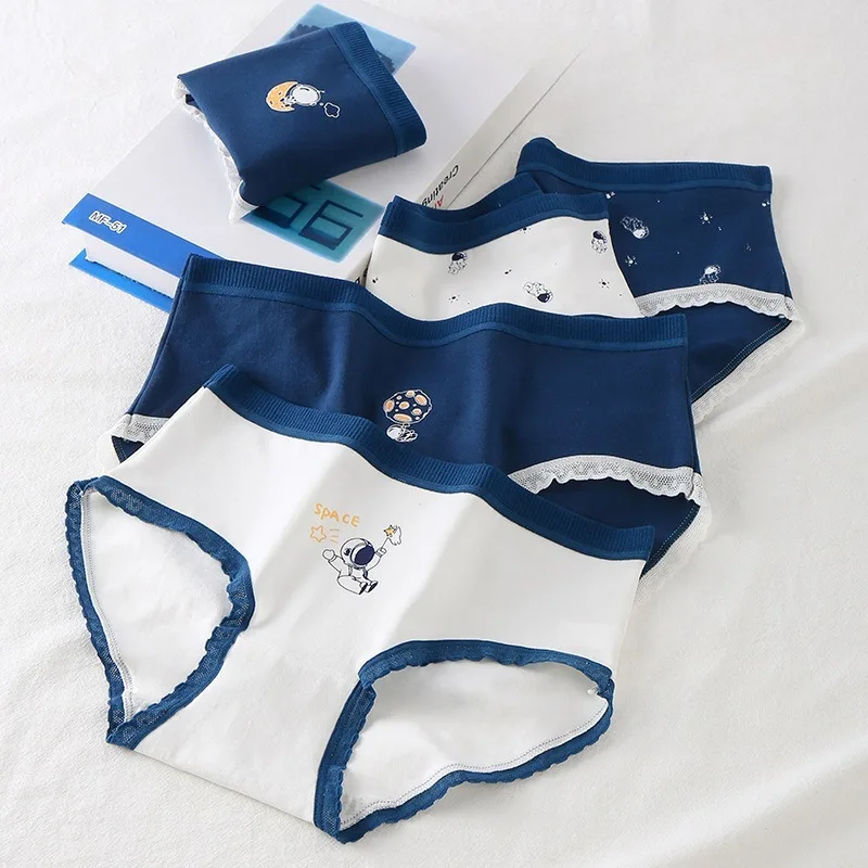 5 шт. мягкие хлопковые антибактериальные трусы для девочек-подростков детские