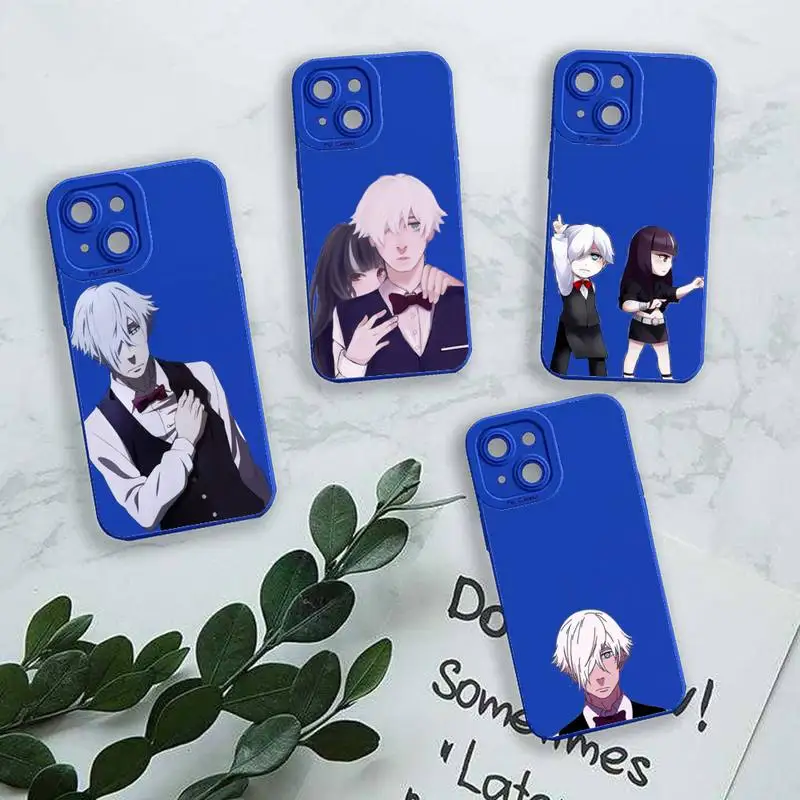 

Death Parade TV anime Phone Case For iPhone 13 12 11 Pro MAX Mini X XS XR 7 8 Plus Liquid Silicone Klein Blue