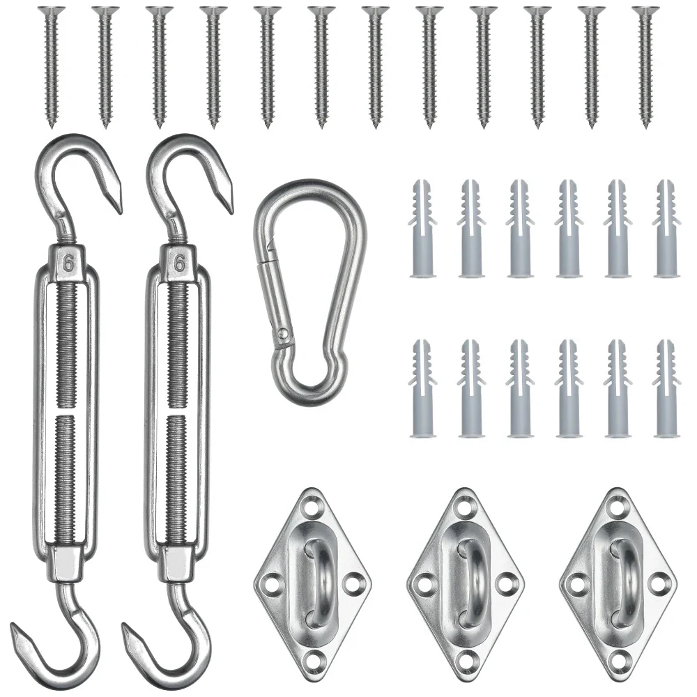 

6 Inch Triangle Sun Shade Sail Hardware Kit