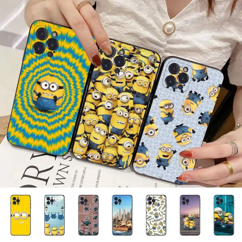 

YNDFCNB Cute Cartoon Banana Yellow Phone Case for iPhone 11 12 13 mini pro XS MAX 8 7 6 6S Plus X 5S SE 2020 XR case
