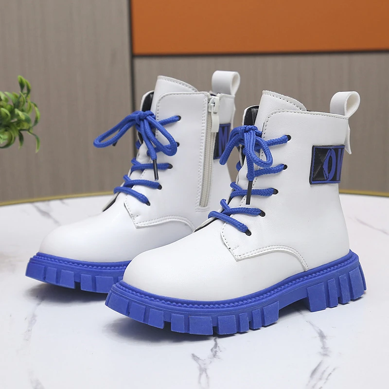 

Summer Martens Boots Fashion Children's High-Top Ankle Boot New Trend Girls Shoe Non-Slip Zipper Waterproof Comfortable Bottines