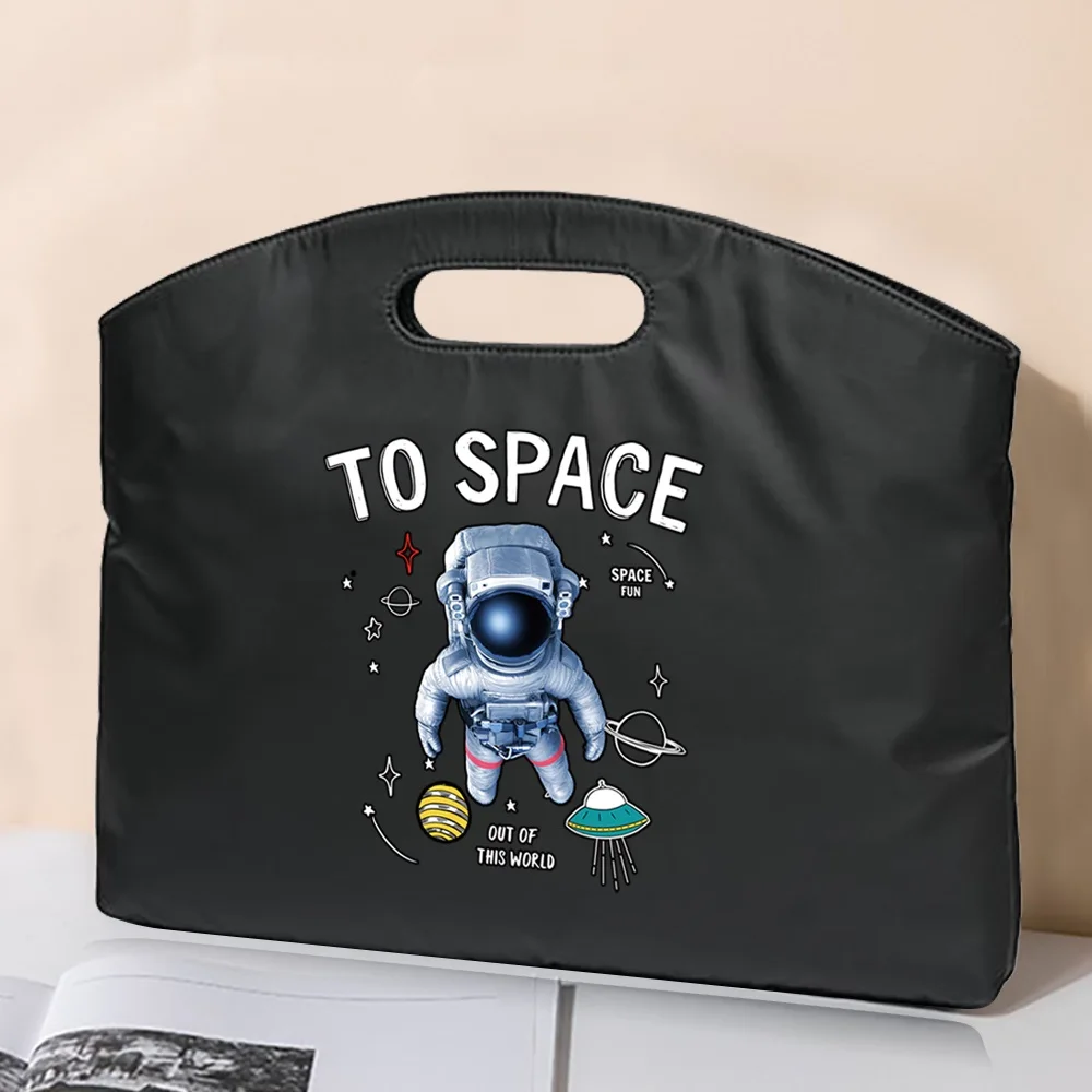 Fashion Briefcase Laptop Unisex Astronaut Series Print Handbag Business Portfolio for Document File Bag Conference Tablet Bag