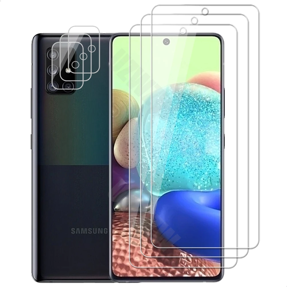 

For Samsung Galaxy A71 5G / 4G / Galaxy A71 5G UW Camera Lens Film and Tempered Glass Screen Protector Full Coverage