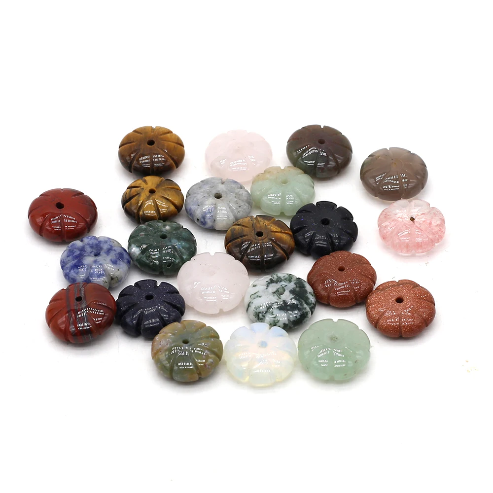 

6pcs Natural Agates Crystal Tiger Eye Stone Watermelon Red Pendant Necklace Bracelet Jewelry Accessories for Women Size 15x15mm