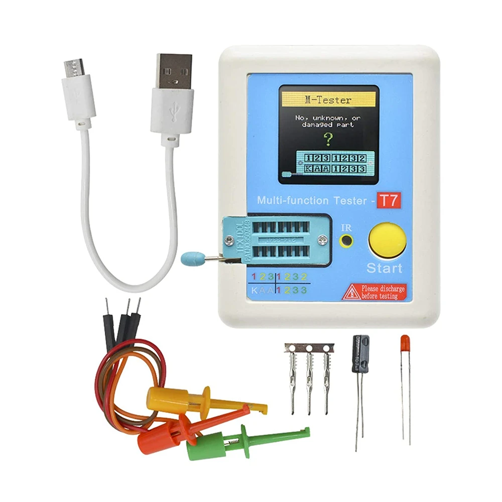 

LCR-TC1 TC1 LCR-T7 LCR-T4 Meter Digital Transistor Tester Resistor Capacitor Tester Diode Inductance Multimeter LCD Screen