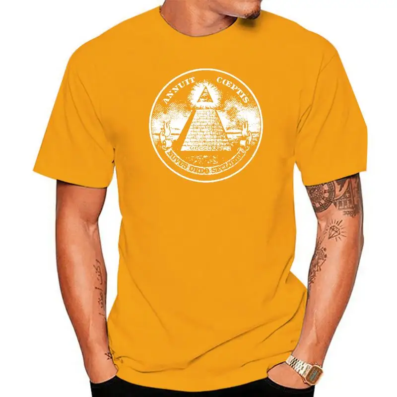 Illuminati Work Is Never Complete All-Seeing Eye Fun Mens Tshirt Tee Top AD83 Streetwear Tops T-Shirt