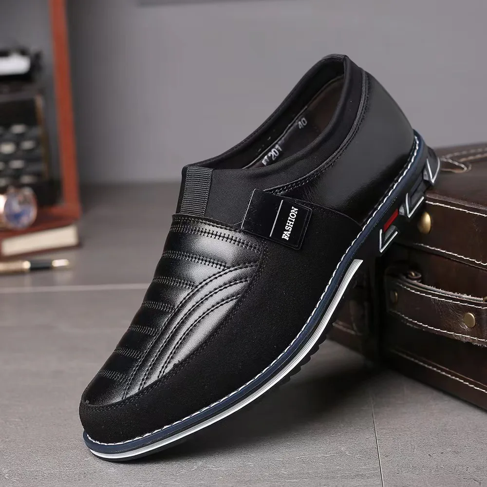 Men Leather Shoes Autumn Men's Casual Shoes Breathable Light Weight Driving Shoes Business Men Shoes Slip on Loafers