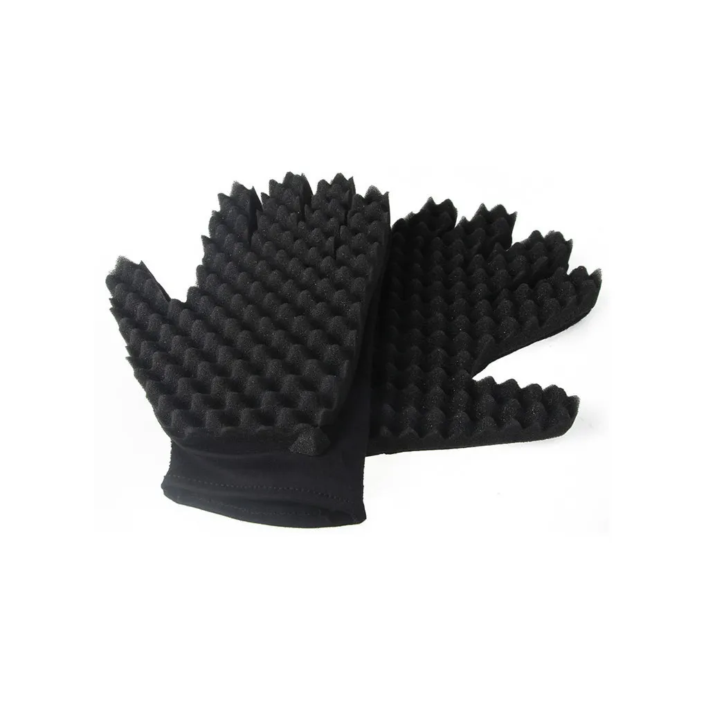 

Double Sides Twisting Hair Glove Hairdressing Clearn Styling Tool Barber Brush Portable Knitting Dreadlocks Curly Gloves