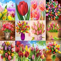 ruopoty interior flowers diy painting by numbers craft kits for adults picture drawing on canvas modern wall art frame decor