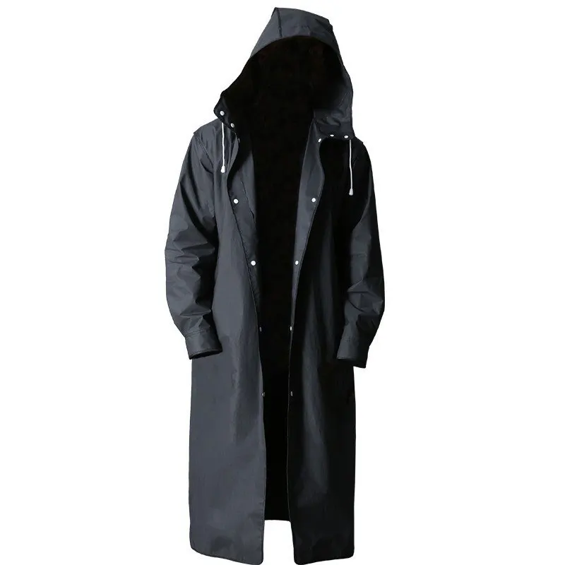 

Raincoat Women Men Rain coat Hooded For Outdoor Black Fashion Adult Waterproof Long Hiking Travel Fishing Climbing Thickened