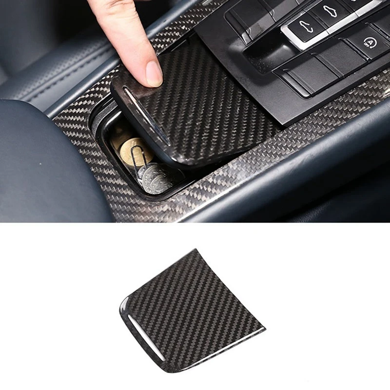 

For Porsche 718 911 2012-2019 Dry Carbon Fiber Central Control Storage Box Cover Trim Sticker Decoration Car Replacement Parts
