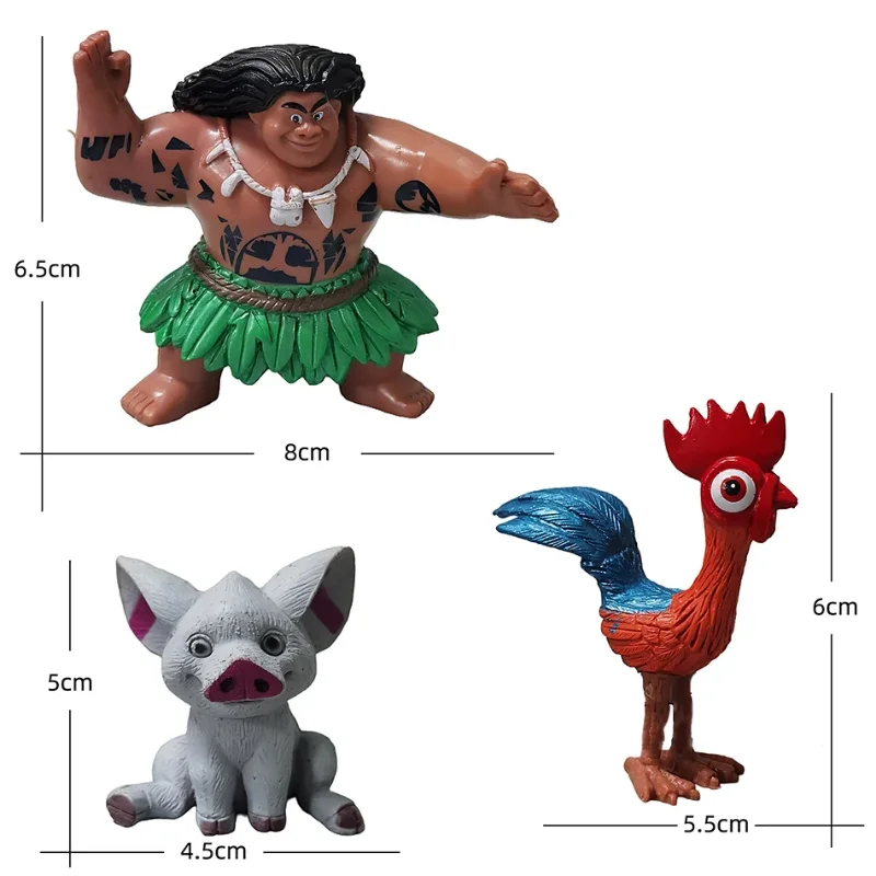 6/10 шт. набор Disney Movie Moana мультяшная фигурка кукол Demigod Maui Waialiki Heihei экшн-фигурка