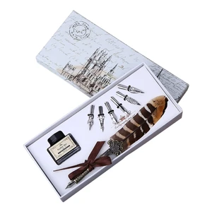 2022 New Exquisite Calligraphy Quill Dip Pen Set 6 Nibs Wedding Invitation Writing Supply