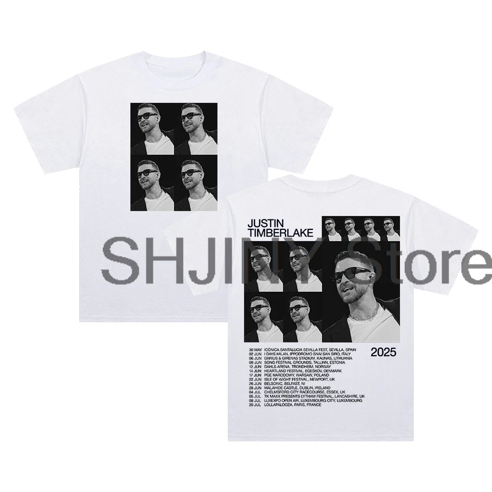 Футболка Justin Timberlake Europe Tour 2025 хлопковая футболка с круглым вырезом и короткими