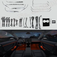 ambient light touch contorl decorative 64 colors car neon atmosphere lamp illuminated strip for tesla model 3 2019 2022 model y