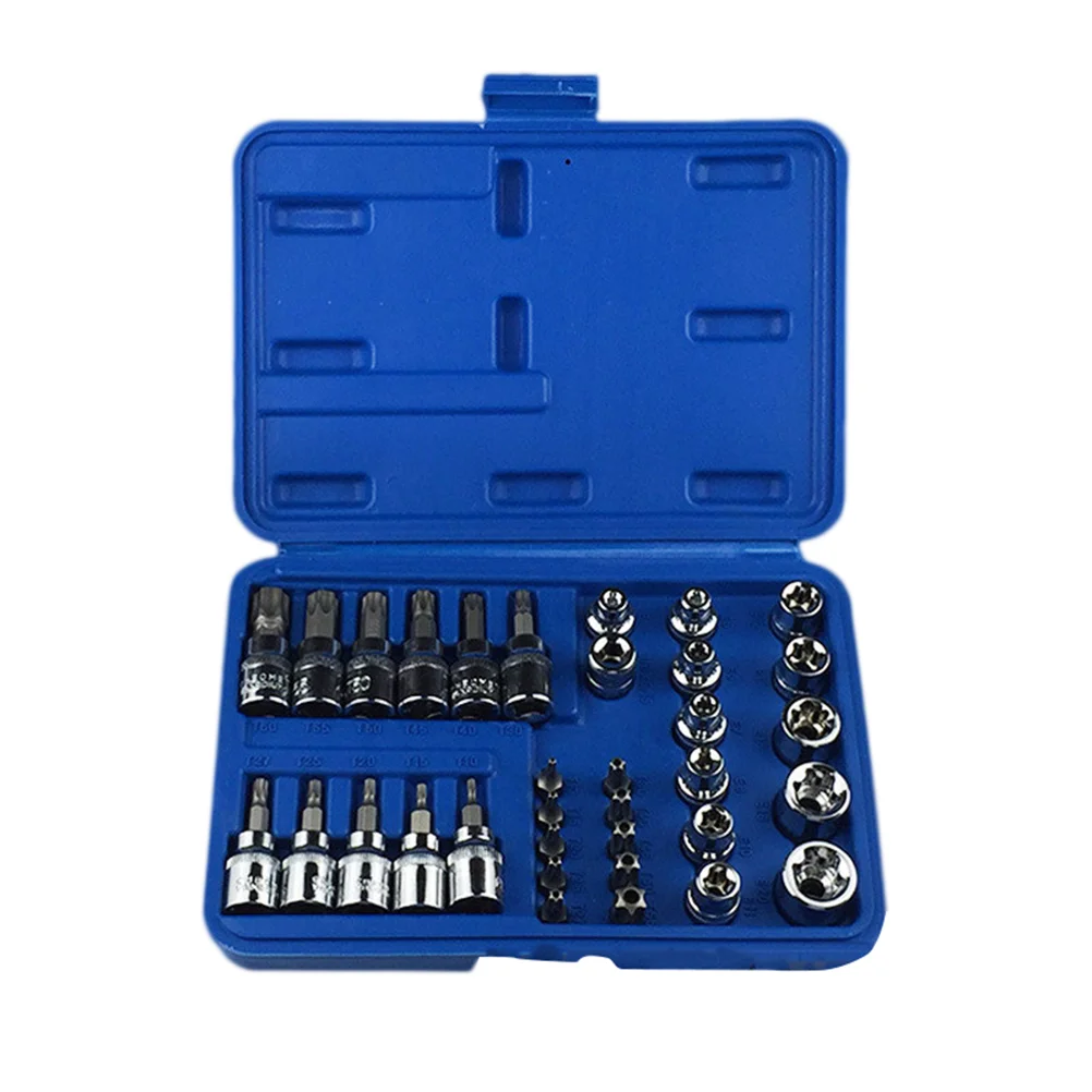 

34 in 1 Bit Socket Set Drive Dr Socket Driver Bit Tool Set )