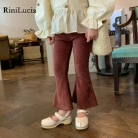 rinilucia children pants baby girl boot cut pants autumn solid girls fashionable corduroy retro bell bottoms kids trousers