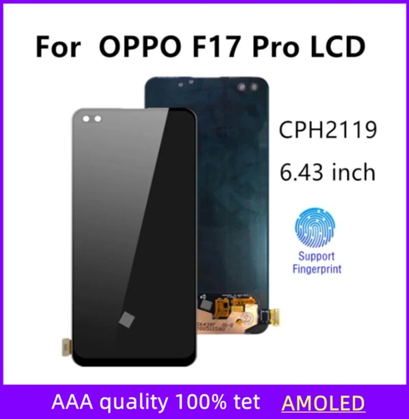 

6.43'' AMOLED For OPPO F17 Pro LCD Display Touch Screen Digitizer Assembly For OPPO F17Pro CPH2119 LCD Display