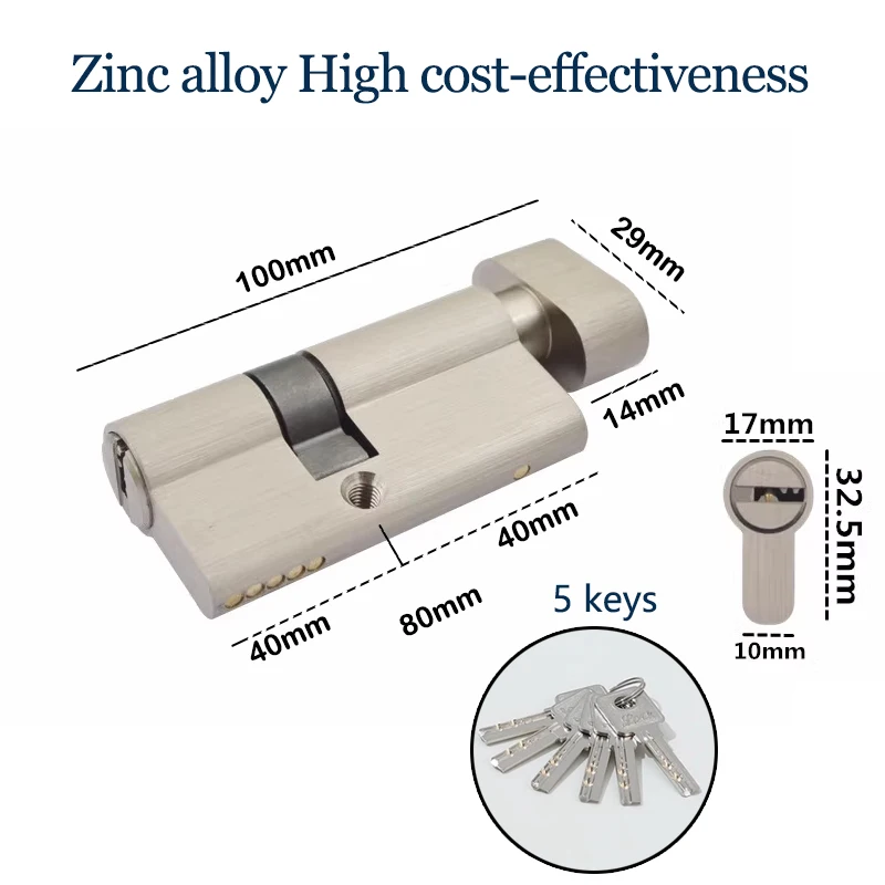 Замена цилиндра замка из цинкового сплава Mandodle для входных дверей дома