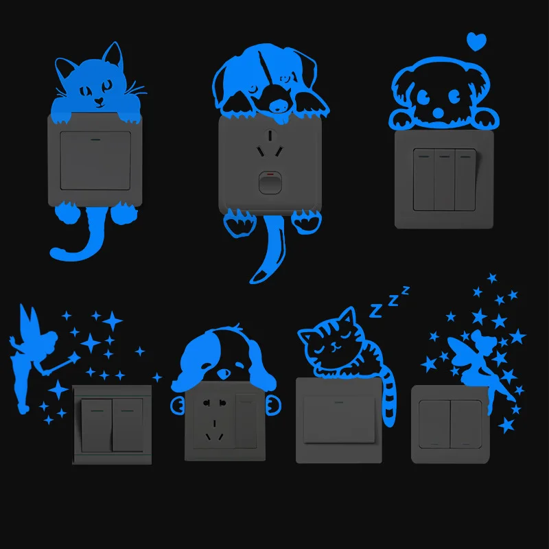 

New luminous star animal stickers living room children's room decoration stickers switch prompt luminous fluorescent like kawaii
