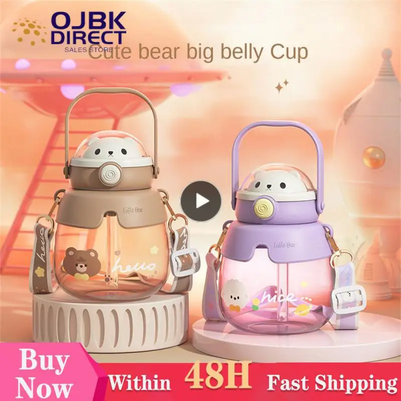 

Female Sports Water Bottle Portable Color Straw Cup Summer Water Bottle Outdoor Travel Drinkware High Value Water Cup Belly Cup
