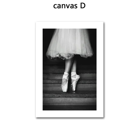 Черно-белая балерина, плакаты и принты балерины, Картина на холсте с изображением Танцовщицы, Настенная картина, домашний декор для гостиной