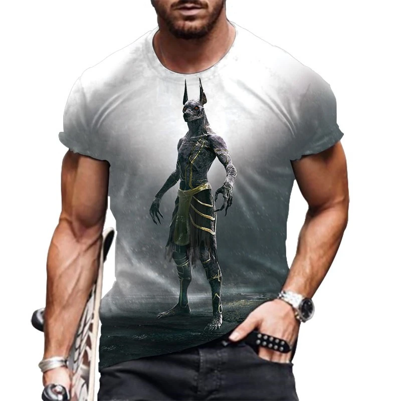 

Fashion Retro Style Street T-Shirt Egyptian Elements 3D Printing Casual Breathable Men_Women T-Shirt Funny Short Sleeve