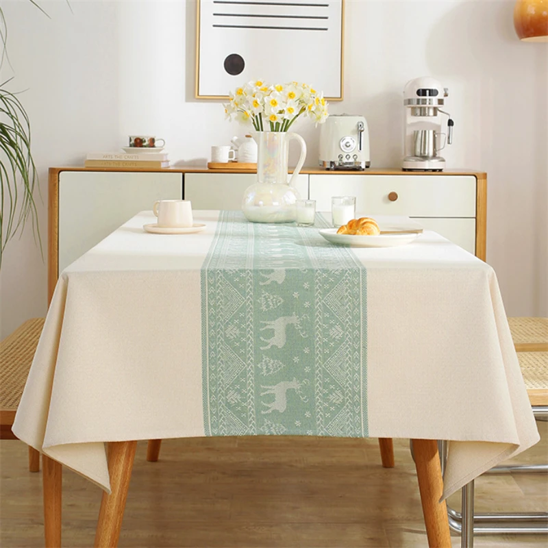 Скандинавская скатерть для стола рождественская декоративная льняная