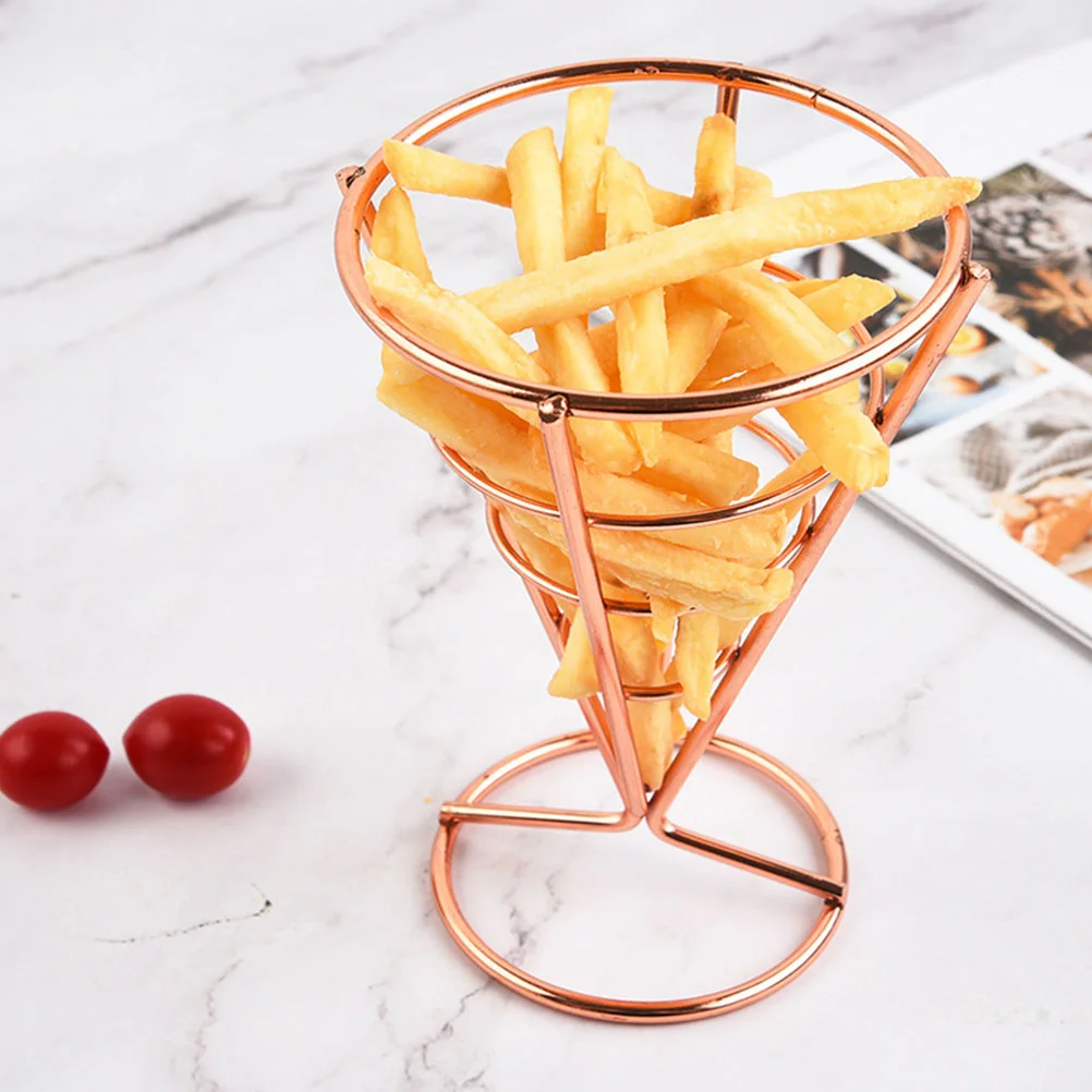 

2pcs French Fries Stands Cone Basket Fry Holders Snack Fried Chicken Display Racks